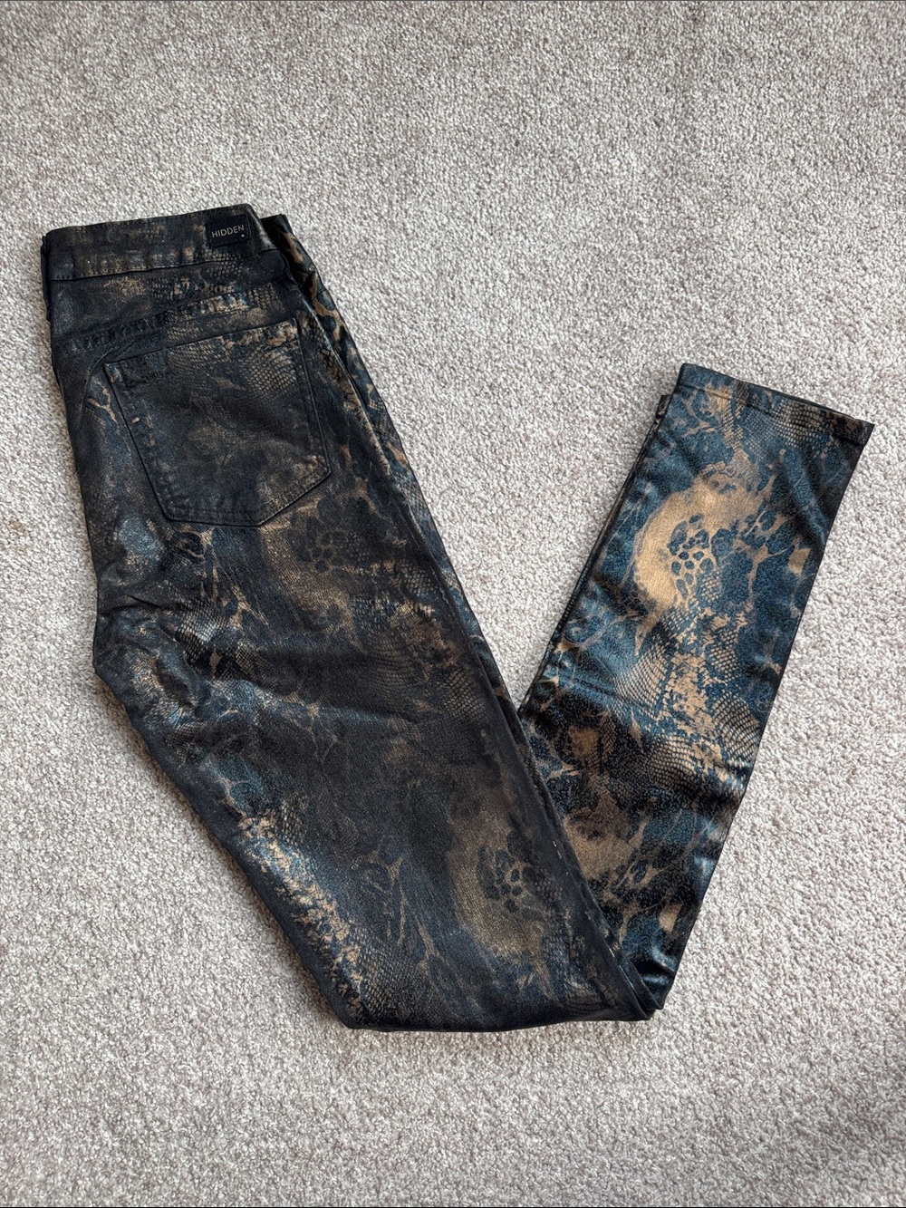 Women’s Black Snake-Print Pants